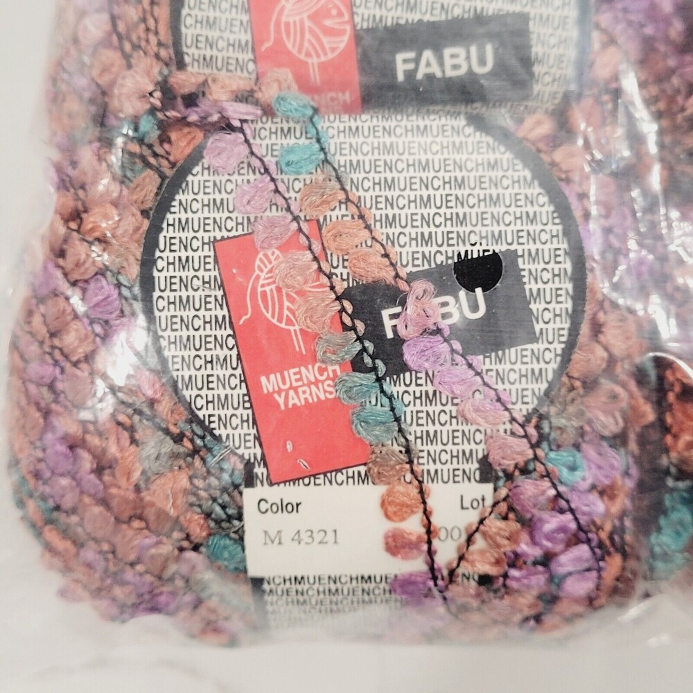 Ribbon Yarn Fabu Muench10 pc Lot 4321 Green Purple Red 50g 72m DISC - Picture 3 of 7